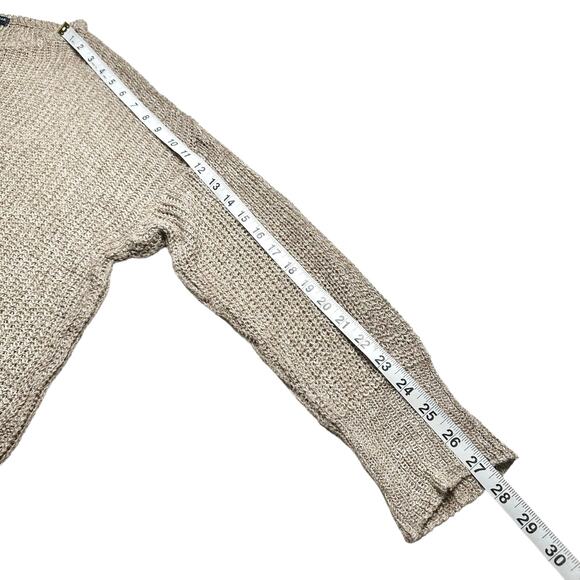 Brandy Melville | Women | Tan Wool Blend Sheer Loose Knit LS Sweater | One Size - Picture 7 of 10